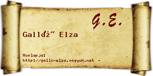 Galló Elza névjegykártya